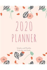 2020 Planner Weekly and Monthly Calendar and Goals
