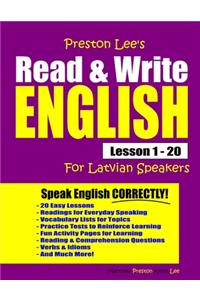 Preston Lee's Read & Write English Lesson 1 - 20 For Latvian Speakers