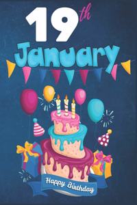 19th January Happy Birthday Notebook Journal