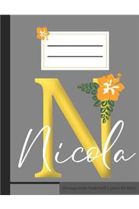 N Nicola Monogramm Notizheft Liniert 60 Blatt