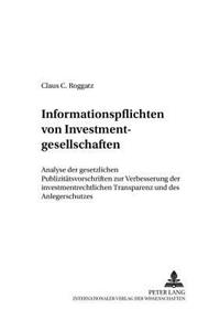 Informationspflichten Von Investmentgesellschaften