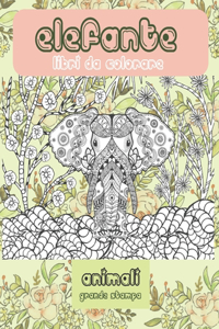 Libri da colorare - Grande stampa - Animali - Elefante