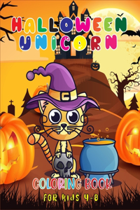 Halloween Unicorn Coloring Book for Kids 4-8