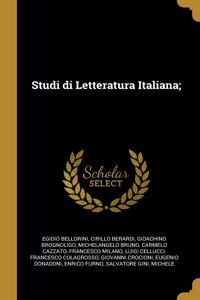 Studi Di Letteratura Italiana;