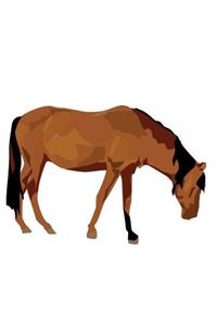 Horse Illustration School Composition Book Equine Grazing