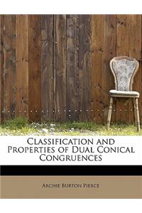 Classification and Properties of Dual Conical Congruences