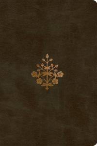 ESV Large Print Thinline Reference Bible (Trutone, Olive, Branch Design)