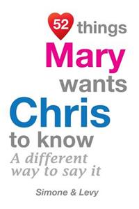 52 Things Mary Wants Chris To Know