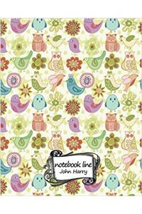 Cute Bird Pattern Notebook