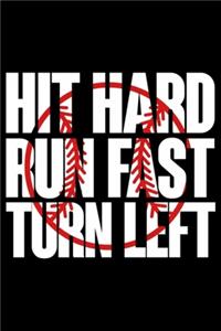 Hit hard run fast turn left - baseball