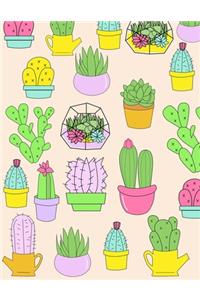 Succulent Cactus Flower Notebook Journal Diary
