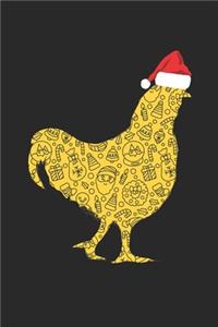 Chicken with Santa Hat Christmas Notebook - Christmas Chicken Journal - Christmas Gift for Animal Or Chicken Lovers, Zookeepers, Veterinaries