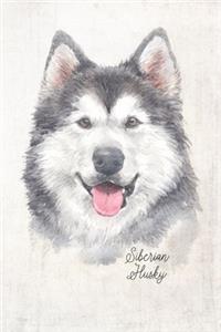 Siberian Husky Dog Portrait Notebook