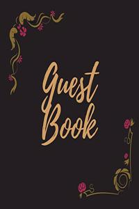 Guest Book - Gold Frame #21 For any occasion Light Green Color Pages 8.5 x 8.5 Inches 84 pages