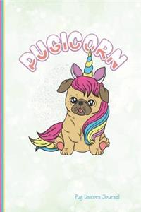 Pugicorn Pug Unicorn Journal