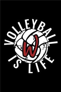 W Monogram Initial Volleyball Journal