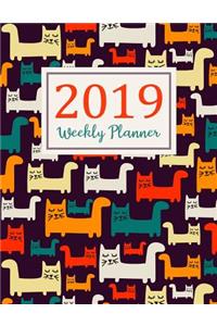 2019 Weekly Planner: Daily Weekly Monthly Calendar Planner - 12 Months Jan - Dec 2019 For Academic Agenda Schedule Organizer Logbook and Journal Notebook Planners With T