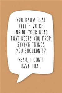 You Know That Little Voice Inside Your Head...?: Sarcastic Humor Journal