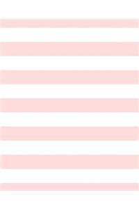 Blush Pink White Stripes Notebook 130 Pages