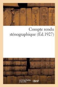 Compte Rendu Sténographique