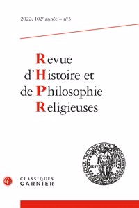 Revue d'Histoire Et de Philosophie Religieuses