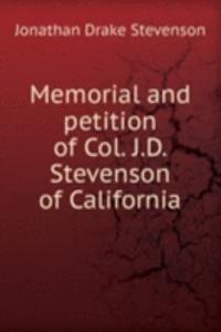 MEMORIAL AND PETITION OF COL. J.D. STEV