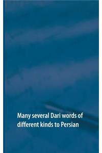 Many Several Dari Words of Different Kinds to Persian