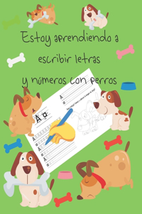 Estoy aprendiendo a escribir letras y números con perros