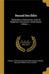 Recueil Des Édits