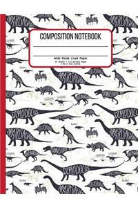 Composition Notebook Wide Ruled Lined Paper 55 Sheets / 110 Writing Pages 7.44 x 9.69 Inches