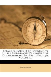 Formules, Tables Et Renseignements Usuels