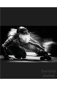 Dot Grid Journal: Female Speed Racer: Longboard Racer Female Speed Dot Grid Journal