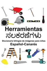 Español-Canarés Herramientas Diccionario bilingüe de imágenes para niños