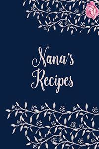 Nana�s Cookbook - Blank Cookbook for Family Recipes