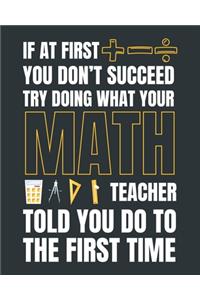 If at first you don't succeed try doing what your math teacher told you do to the first time