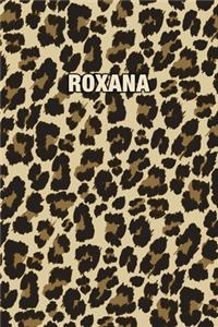 Roxana: Personalized Notebook - Leopard Print (Animal Pattern). Blank College Ruled (Lined) Journal for Notes, Journaling, Diary Writing. Wildlife Theme Des