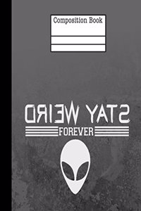 Alien Stay Weird Forever Composition Notebook - 4x4 Quad Ruled