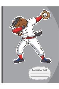 Dabbing Baseball Horse Composition Notebook