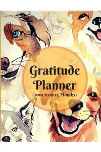 2019 2020 15 Months Puppy Dog Gratitude Journal Daily Planner