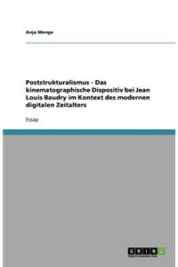 Poststrukturalismus - Das kinematographische Dispositiv bei Jean Louis Baudry im Kontext des modernen digitalen Zeitalters