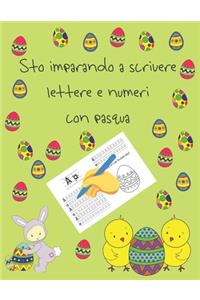 Sto imparando a scrivere lettere e numeri con pasqua