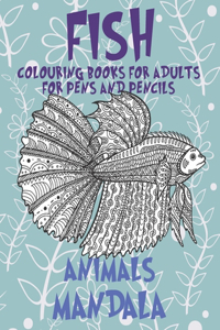 Mandala Colouring Books for Adults for Pens and Pencils - Animals - Fish