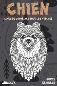 Livre de coloriage pour les adultes - Lignes épaisses - Animaux - Chien