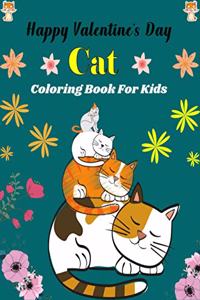 Happy Valentine's Day Cat Coloring Book For Kids
