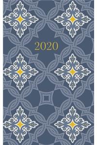 2020 Planner, 2 days per page, with Islamic Hijri dates, Grey Tiles