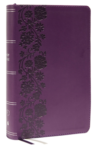 KJV Large Print Single-Column Bible, Personal Size with End-Of-Verse Cross References, Purple Leathersoft Red Letter, Comfort Print (Thumb Indexed): King James Version