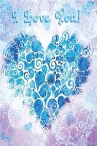 Notizbuch I love you in blau-violett