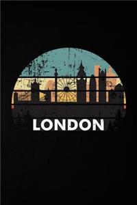 London: 6x9 Inch Travel Size 110 Blank Lined Pages.