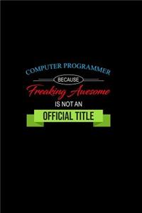 Computer Programmer Because Freaking Awesome Is Not an Official Title