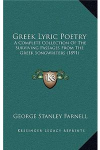 Greek Lyric Poetry